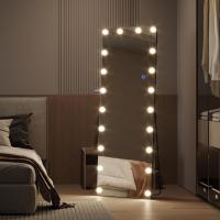 153x50cm Espejo de pie Grande, Espejo de Cuerpo Entero Pared Rectangular, Espejo Cuerpo Entero Pared LED, Espejo Pared vestidor, Dormitorio, Negro - details 23