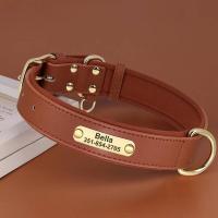 perro cuero PU personalizado, collares acolchados suaves, Collar identificación de mascota grabado gratis para perros pequeños y - details 11