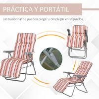 Sillas de Jardín Plegables de Acero Gravedad Cero Respaldar Ajustable en 5 Posiciones Reposapiés - details 13