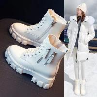Botas de media pantorrilla para mujer con cordones y cremallera, botines deportivos de tacón grueso, estilo Chelsea, moda, otoño/invierno, nuevo estilo - details 6