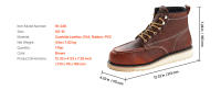 SucceBuy Botas de trabajo con punta de acero talla 9 del Reino Unido, puntera Moc impermeable, antideslizante, suela de goma EVA, botas transpirables para hombre, marrón - details 6