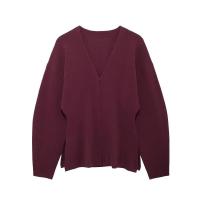 Conjunto de Punto Casual para Mujer de 2 Piezas Suéter con Cuello en V y Falda A-línea - details 0