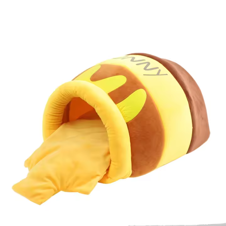 Cama de Mascotas en Forma de Tarro de Miel Almohada de Cuatro Estaciones Desmontable - 1