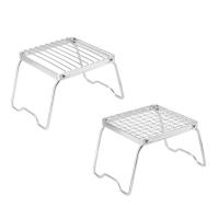 Parrilla de Camping Plegable de Acero Inoxidable Combinación Portátil de Fuego de Bonfire y Estufa de Madera para Exteriores - details 20