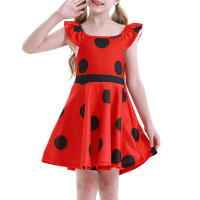 Vestido corto de dibujos animados para niños, traje con estampado de lunares, línea A, fiesta de Halloween, Cosplay de Noche - details 3