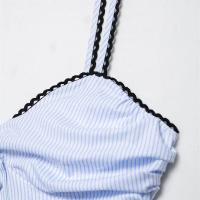 Vestido largo sin mangas a rayas sin espalda estilo francés casual dulce - details 6