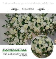 Fila de flores artificiales grandes, arreglo de hojas de sauce, arco de boda, telón de fondo, decoración de pared, esquina colgante, triángulo Floral, 200CM - details 7