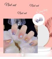 Uñas Postizas Cuadradas Cortas De Presión Con Diseño De Corazón En Color Nude Con 1 Gel Jelly Y 1 Archivo De Uñas - details 0