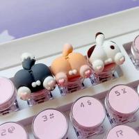 MiFuny lindo gato/Corgi Butt Keycaps oso/conejo 3D resina DIY personalizado dibujos animados llaveros para teclados nical regalo de juegos - details 1