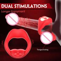 APP Vibrador Lengua Retraso Ejaculación Anillo Juguetes Sexuales para Hombres Anillo de pareja - details 3
