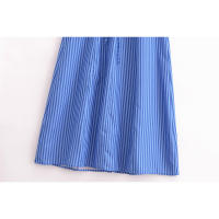 OUWU- Aoaiiys Vestido A Rayas Para Mujer Vestido De Un Solo Pecho Con Cuello Vuelto Corte En A Sin Mangas Moda De Verano Vestidos Elegantes Para Mujer - details 8