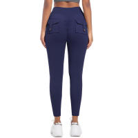 Pantalones deportivos elásticos para mujer, gimnasio con bolsillos, entrenamiento para correr, pantalones altos SexIs Belta, levantamiento de glúteos de Color sólido - details 32
