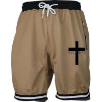 Pantalones de Baloncesto Cruzado para Hombres Línea de Malla de Secado Rápido Cintura Elástica - details 13