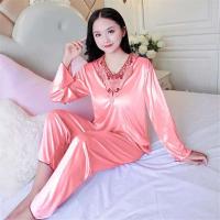 Conjunto de pijama de satén grande 5XL, pijamas cortos, decoración del hogar de mediana edad, pijamas de mujer baratos - details 52