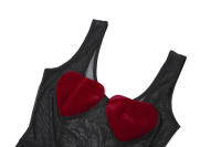 Malla de escote cuadrado para mujer, escote con tirantes, costuras en contraste, nuevo - details 7