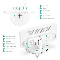ORIA-reloj despertador Digital inalámbrico, estación de carga con luz nocturna de ambiente RGB, espejo LED, el más nuevo - details 5