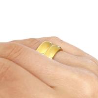 GOLDENCAT Coa Ring Tamaño 7, Anillo Grueso de Acero de Doble Diseño, Diámetro del Aro Interior 17,3 mm, Impermeable, Acero Inoxidable, Gol - details 1