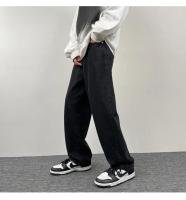 Pantalones vaqueros negros de pierna ancha para hombre, pantalones sueltos de pierna recta, marca de moda, pantalones largos de nueve puntos - details 3