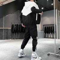 2025 Ropa deportiva para hombre, chaqueta y pantalones con capucha para correr informal, chándal para correr de Hip Hop de 2 piezas - details 7