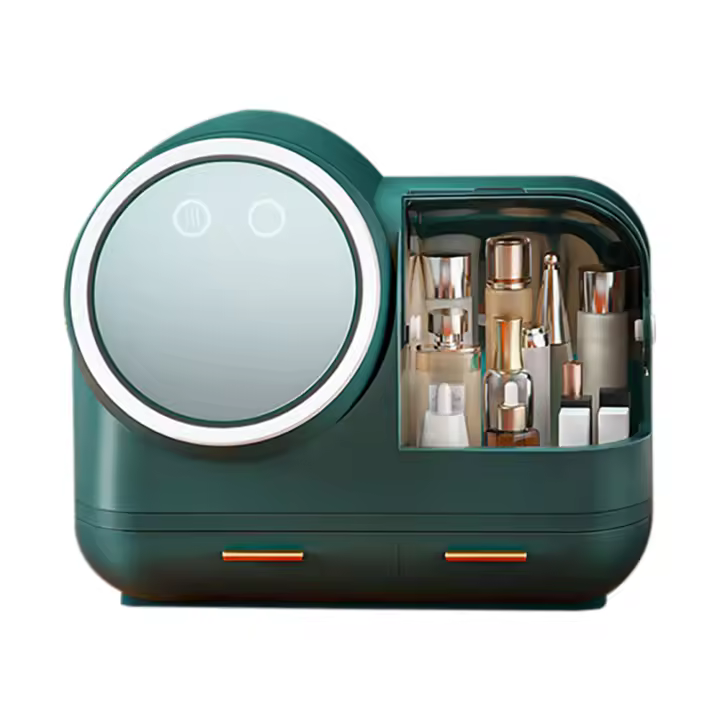 Organizador de Maquillaje Moderno con Espejo LED Caja de Almacenamiento de Cosméticos con Carga USB - 1