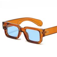 2025 Gafas de sol cuadradas de color naranja de alta calidad a la moda para mujeres y hombres, gafas de sol de montura gruesa de diseñador de lujo, gafas clásicas - details 1
