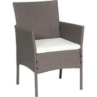 Muebles de jardín de Resina Trenzada Negra - 4 Asientos: 1 sofá, 2 sillones, 1 Mesa de Centro - Cojines Beige con - details 20