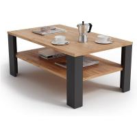 Mesa de sofá con estante, mesa de centro, mesa central, madera ecológica, diseño moderno, medidas: 100 x 60 cm - details 6