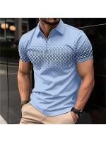 Polo de verano 2025 para hombre, manga corta, top de moda popular, estampado, corte ajustado. - details 1