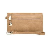 Cartera de Mujer de Cuero con Pulido Dull de Gran Capacidad Billetera de Doble Cierre Clutch Wristlet Cartera de Teléfono Monedero Porta Tarjetas Multiporo - details 13