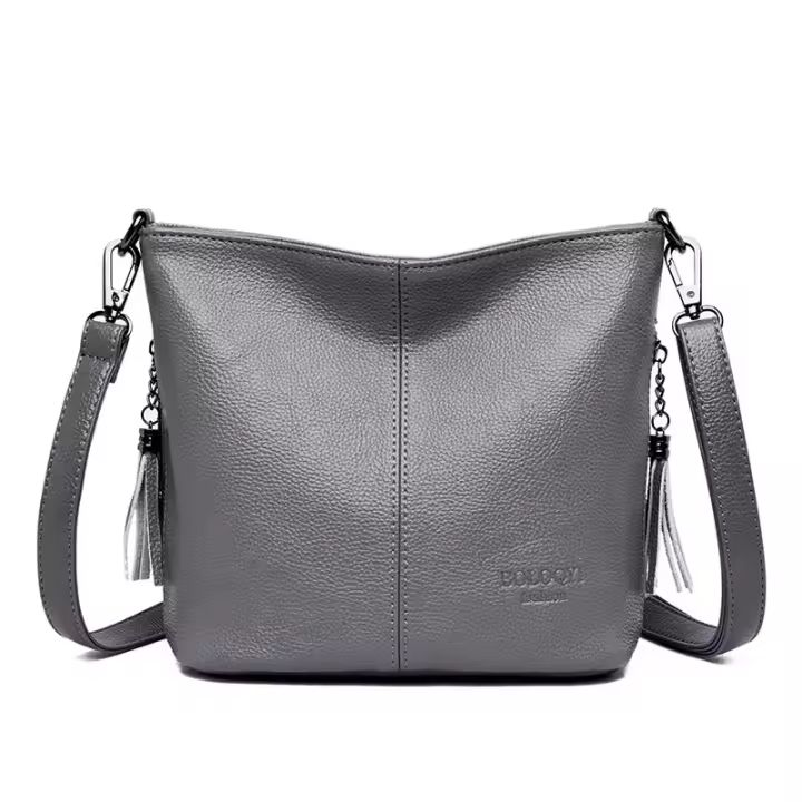 Bolso de mano cruzado de diseñador de lujo para mujer, cuero con borla, hombro, 2021 - 1