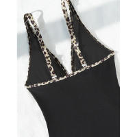 Bañador negro de una pieza para mujer, traje de baño de realce con Control de barriga, Tankini de una pieza - details 38