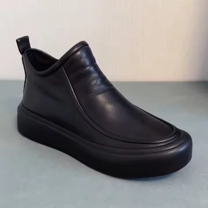 Nuevos Zapatos De Cuero Para Hombre De Tubo Corto, Zapatos Casuales Sencillos Y Cómodos. - 1