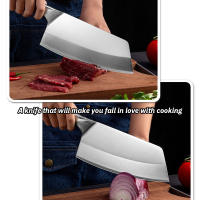 MDHAND Cuchillo de carnicero ，8 pulgadas, Cuchillo de una sola pieza totalmente metálico, Cuchillo de cocina de acero inoxidable, Cuchillo chino con mango de madera - details 2
