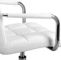 Silla de oficina giratoria, taburete de trabajo, altura de barra ajustable, carga máxima 120 kg con respaldo blanco. - details 3