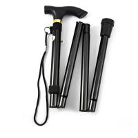 Bastón Telescópico De Aleación De Aluminio Para Senderismo Y Trekking Plegable Con Punta De Goma Para Ancianos Color Negro/Cobre - details 47