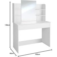 tocador de Maquillaje, Estilo Vintage, Espejo Giratorio, Taburete Acolchado, 4 cajones, Elegante, Muebles Dormitorio, tocador con Espejo, Espejo Maquillaje, tocadores de Maquillaje - details 26