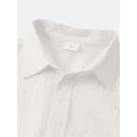 Camisa con botones de manga corta de lino y algodón de estilo chino para hombre, 2023 - details 15