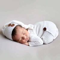 Conjunto de Gorro y Sombrero para Bebé Accesorios de Recién Nacido Gorro de Mono de Punto con Cola Larga Kit de Fotografía para Niños 2 pcs - details 4