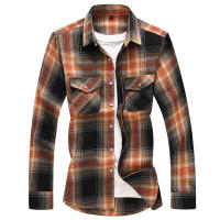 Camisa de manga larga a cuadros a rayas para hombre, camisas clásicas de oficina de un solo pecho, Camisa informal a la moda de otoño, 7XL - details 25