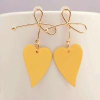 Delysia King - Pendientes hermosos de estilo simple en forma de corazón para mujer, lazo para niña, exquisito colgante para fiesta de cumpleaños - details 6