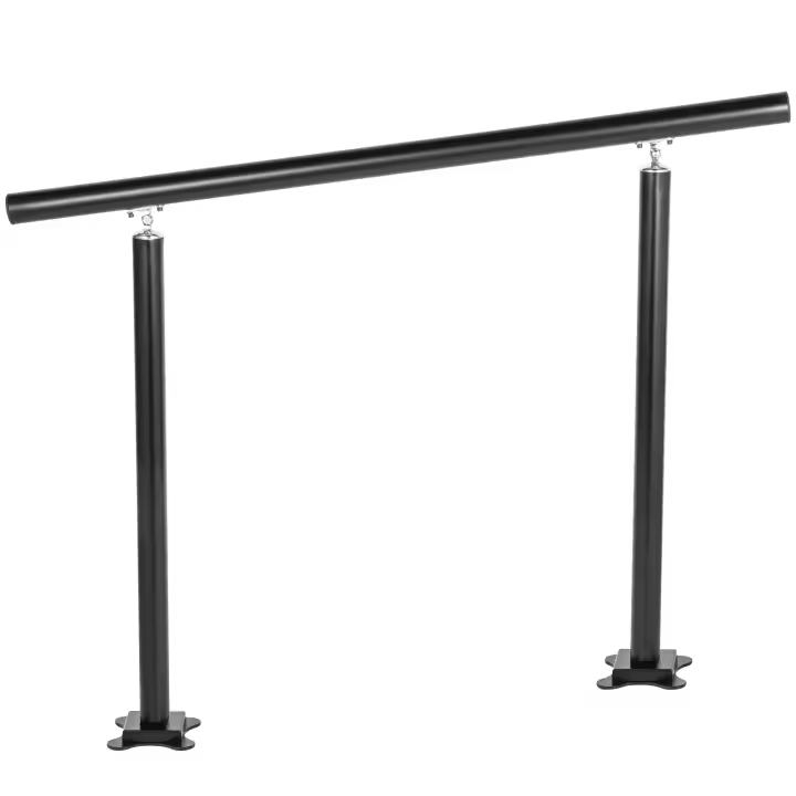SucceBuy Pasamanos para escaleras exteriores de 3 pies, barandilla de escalera de aluminio negro ajustable de 34 pulgadas, de 0 a 60 grados para jardín - 1