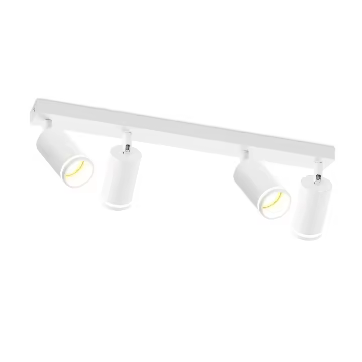 CBJKTX Foco de techo blanco 4 bombillas luz de techo moderna Foco GU10 Focos de metal interiores ajustables - 1