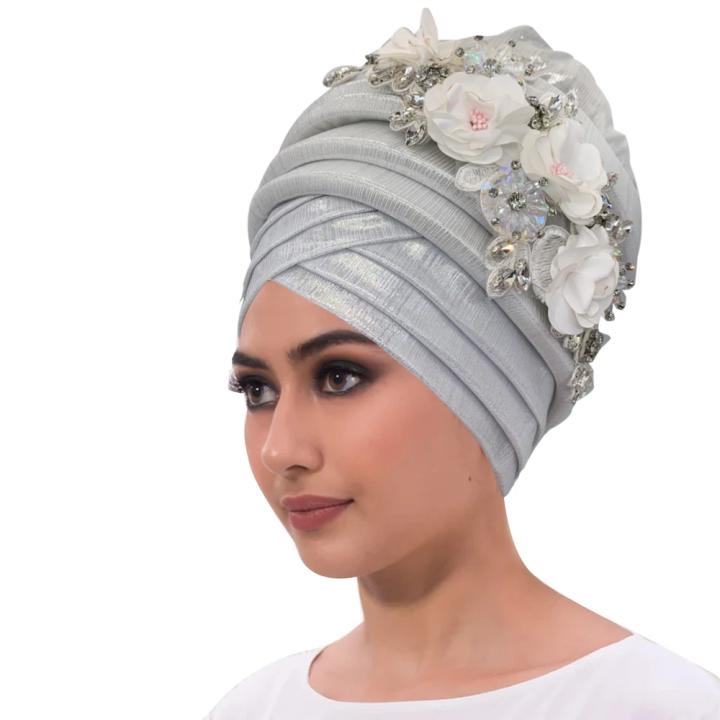 Turbante Para Mujer, Para La Cabeza Musulmán, Gorro, Moda Beige Jinwen Turbante Africano
