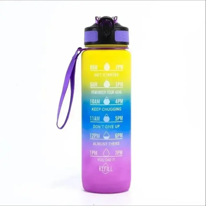 Botella de Agua Deportiva a Prueba de Fugas 32 Oz Horas de Beber Paja Ideal para Fitness Gimnasio Al Aire Libre - 1