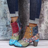 Botas Martin estampadas informales para mujer, zapatos planos a la moda para mujer, botas con tacones altos - details 3