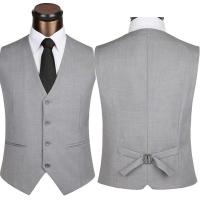 El nuevo vestido chalecos para hombres de Color sólido de un solo pecho ajustado traje para hombres chaleco masculino chaleco Homme Casual mangas - details 6