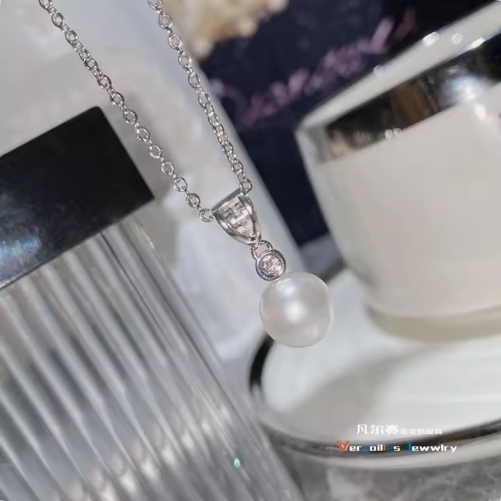 Estilo coreano temperamento obvio Cuic zircon simple collar diario collar de nácar pequeño colgante femenino - 1