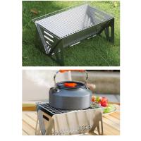 Parrilla de barbacoa plegable para exteriores, Mini parrilla de barbacoa de estufa de leña de Cassette conveniente de acero inoxidable - details 1