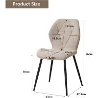 Sillas de Comedor Nórdicas 4 Piezas Tapizadas, Cojines de Tela con Patas de Metal - details 1