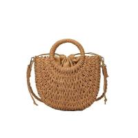 Bolso de playa de media luna de vid de hierba tejido a mano, bolso de hombro hueco de verano para mujer de gran capacidad - details 36